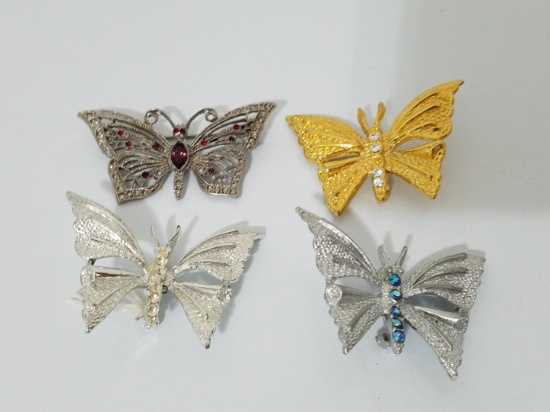 Great lot of costume jewelry butterfly pins