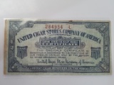 United Cigar Stores certificate