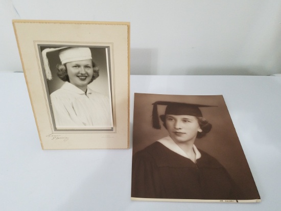 2 vintage graduation photos
