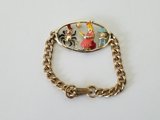 Little Miss Muffet vintage child's bracelet