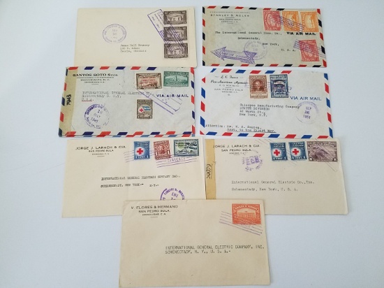 Vintage lot of worldwide stamped envelopes