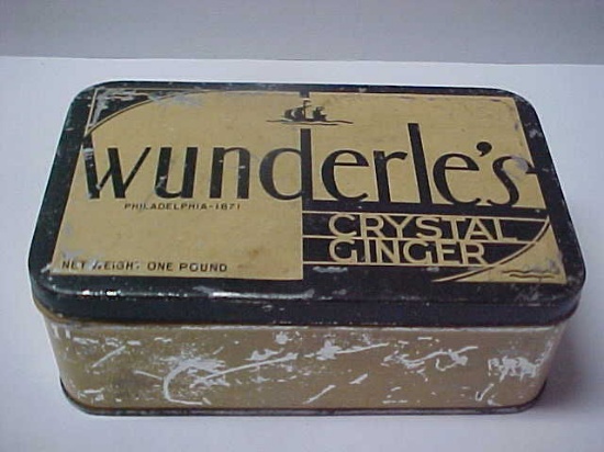Wunderle's crystal ginger tin