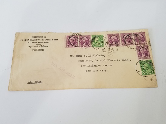 1933 Virgin Islands Government stamped cover