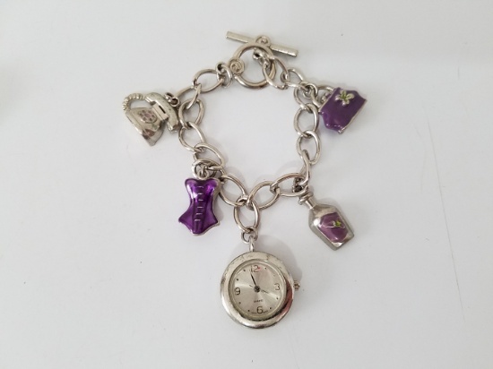 Vintage watch charm bracelet