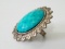 Pretty turquoise look ladies ring