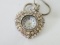 Rhinestone pendant quart watch with necklace