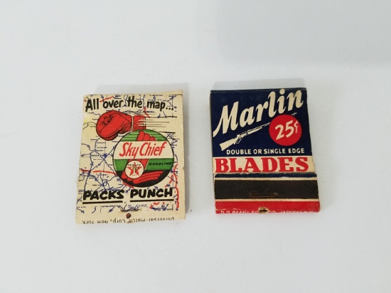 Front strike advertising matchbooks…Sky Chief & Marlin