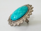 Pretty turquoise look ladies ring