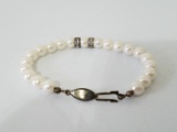 Faux pearl and rhinestone bracelet