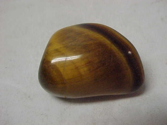 Polished tiger eye stone