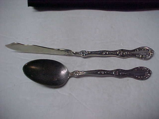 Rogers & Bros Florette butter knife and spoon