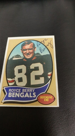 1970 Cincinnati Bengals Royce Berry signed card