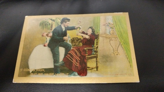 Early 1900s courting scene postcard