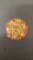 Orange rhinestone brooch