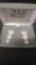 Nolan Miller heart rhinestone clip earrings in box