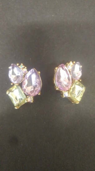 Marvella rhinestone clip earrings