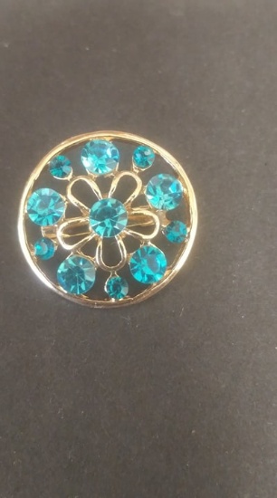 Pretty blue rhinestone pin