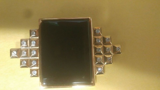 Stylish rhinestone geometric brooch