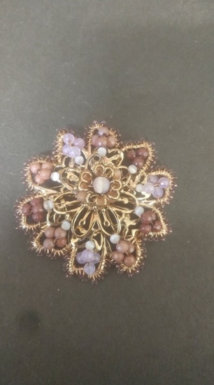 Beautiful rhinestone costume brooch