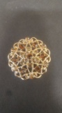 Amber rhinestone pin