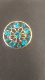 Pretty blue rhinestone pin