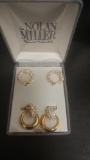 Nolan Miller glamour rhinestone earrings in box