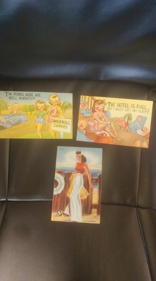 Risque comic unused 1940s postcards