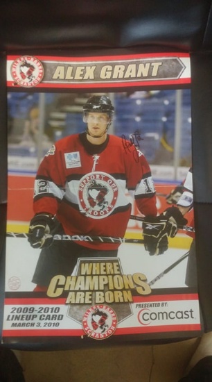 11x17 signed Alex Grant hockey poster