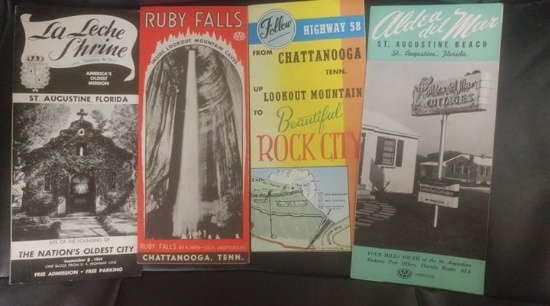Lot of old travel brochures