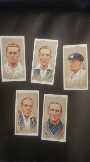 1934 lot of John Player cigarettes cricket cards