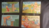 Risque comic unused 1940s postcards