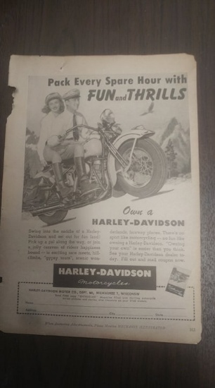 1948 Harley Davidson Motorcycle ad