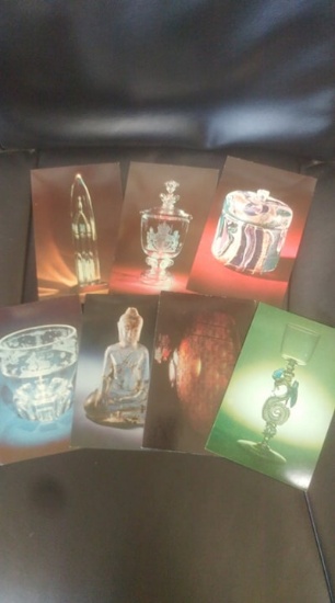 Postcard lot of antique glassware