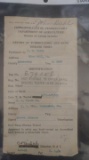 1942 Dept of Agriculture tuberculosis test receipt
