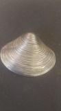 Beau sterling silver clam shell pin