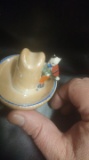 Mid century cat playing fiddle ashtray