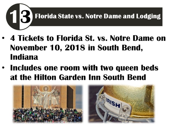Florida State Vs. Notre Dame Game And Lodging