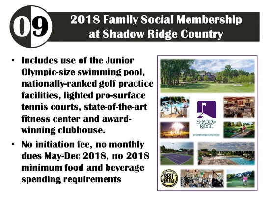 2018 Family Social Membership At Shadow Ridge Country Club