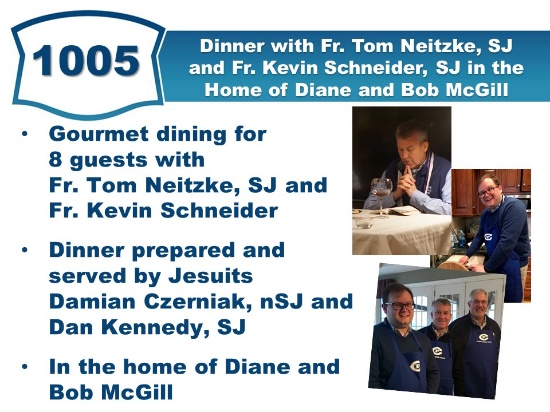 Dinner with Fr. Tom Neitzke, SJ and Fr. Kevin Schneider, SJ in the Home of Diane and Bob McGill
