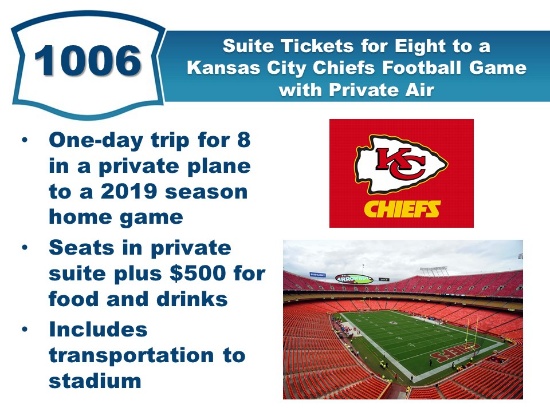 Suite Tickets for Eight to a Kansas City Chiefs Football Game with Private Air