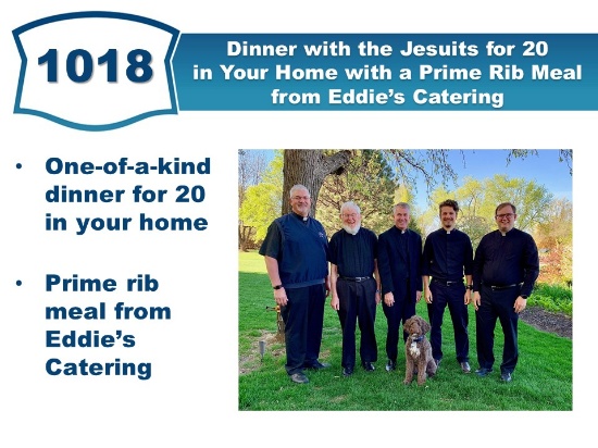 Dinner with the Jesuits for up to 20 in Your Home with a Prime Rib Meal from Eddie’s Catering