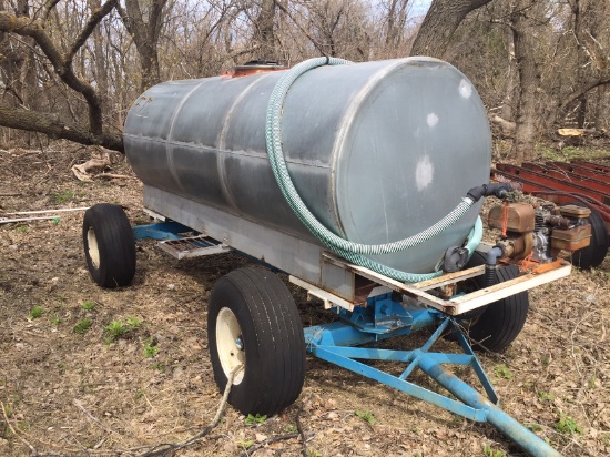 1000 Gal. Galv. Tank on John Blue Running Gear