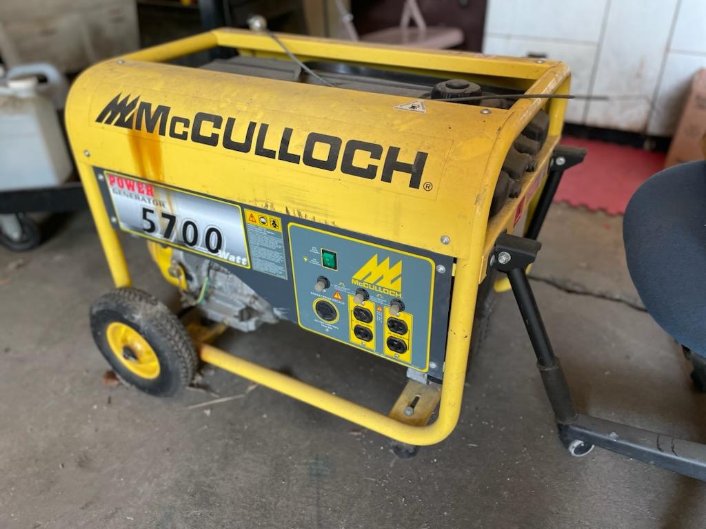 McCulloch 5700 Watt Portable Generator Proxibid
