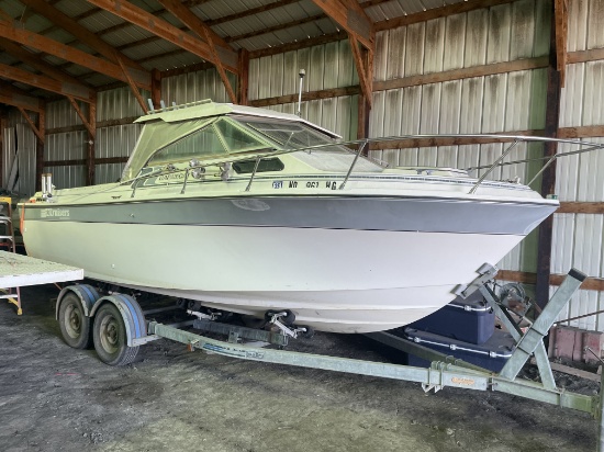 1986 Cruiser 22' Fiberglass Boat & Trlr.