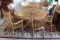 Oak Pedestal Table with 6 Chairs