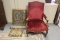 Antique Chair with Tapestry and Frame.