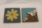 Set of 2 Van Briggle Tiles. Pikes Peak and Flower
