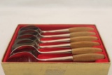 Set of 6 Skaugum  Spoons with Wood Handles.