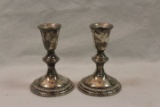 Pair of Sterling Silver Candle Holders.