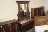 Marble Top 3-Drawer Dresser with Mirror